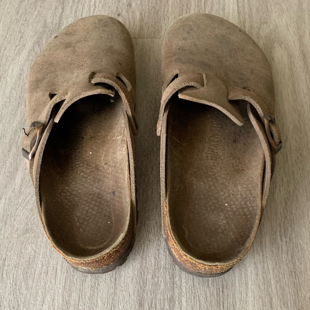 Birkenstock Brown Suede Clogs - Picture 9 of 13